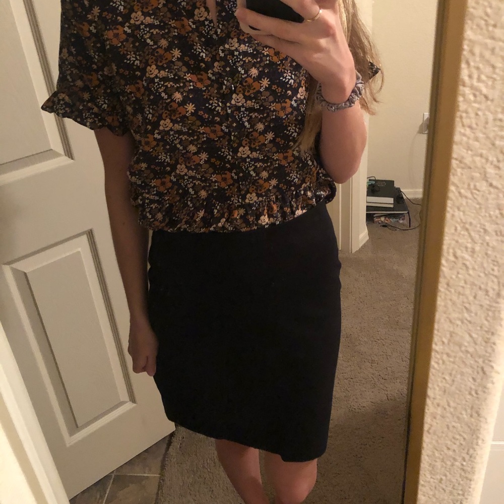 Madewell black pencil skirt